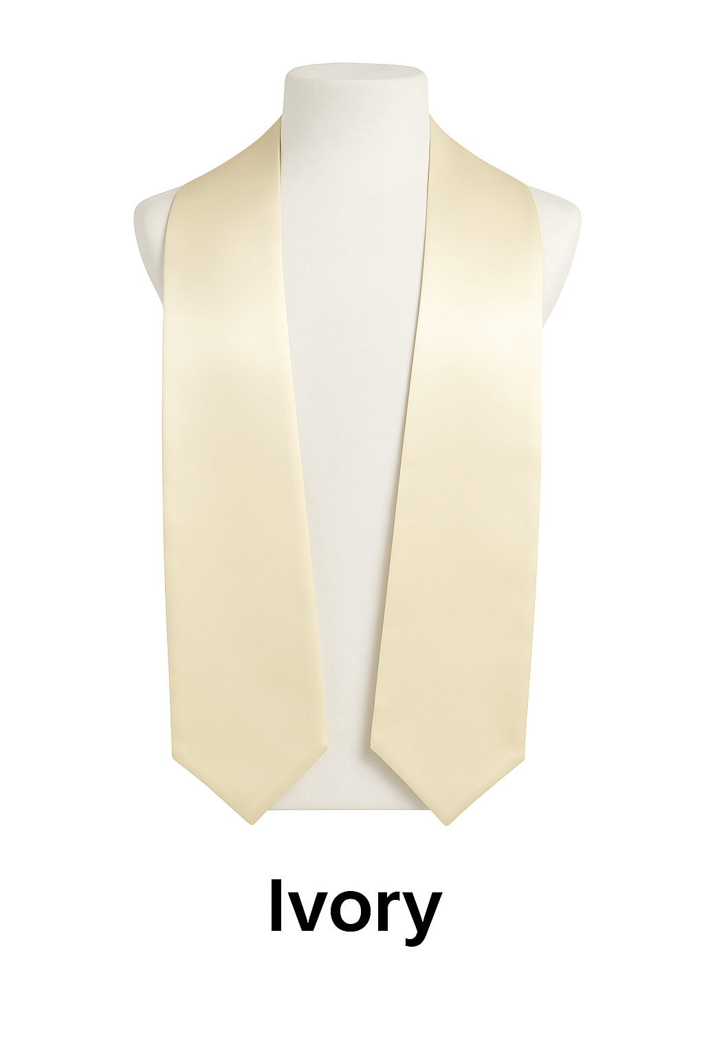 Ivory Graduation Stole | Pointed Graduation Stole | College & High School Stoles