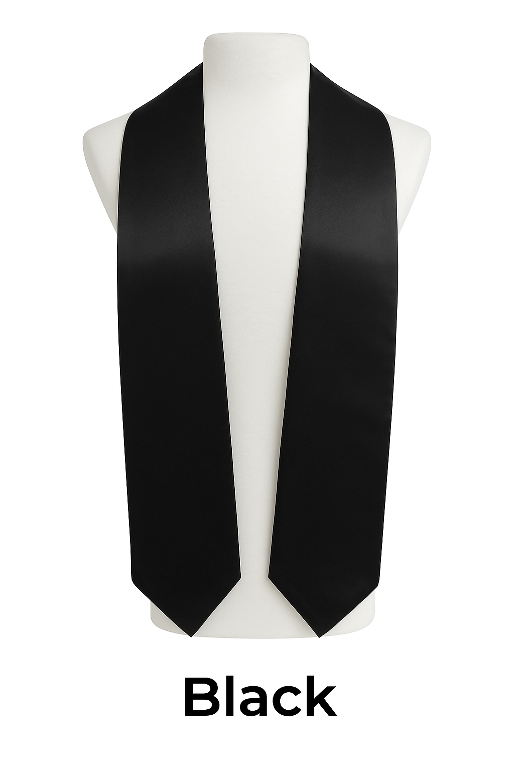 Black Graduation Stole | Pointed Graduation Stole | College & High School Stoles