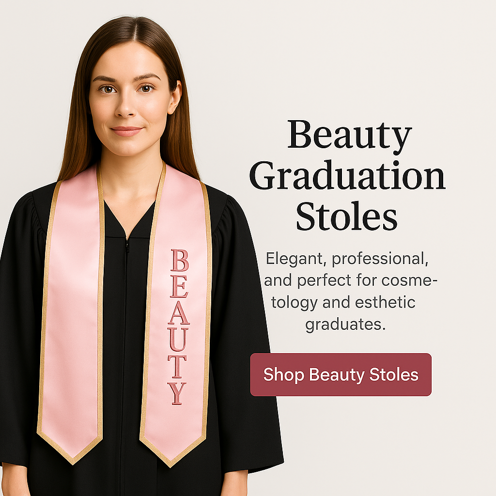 Beauty Graduation Stoles | Esthetician & Cosmetology Stoles – Grad Sash Co