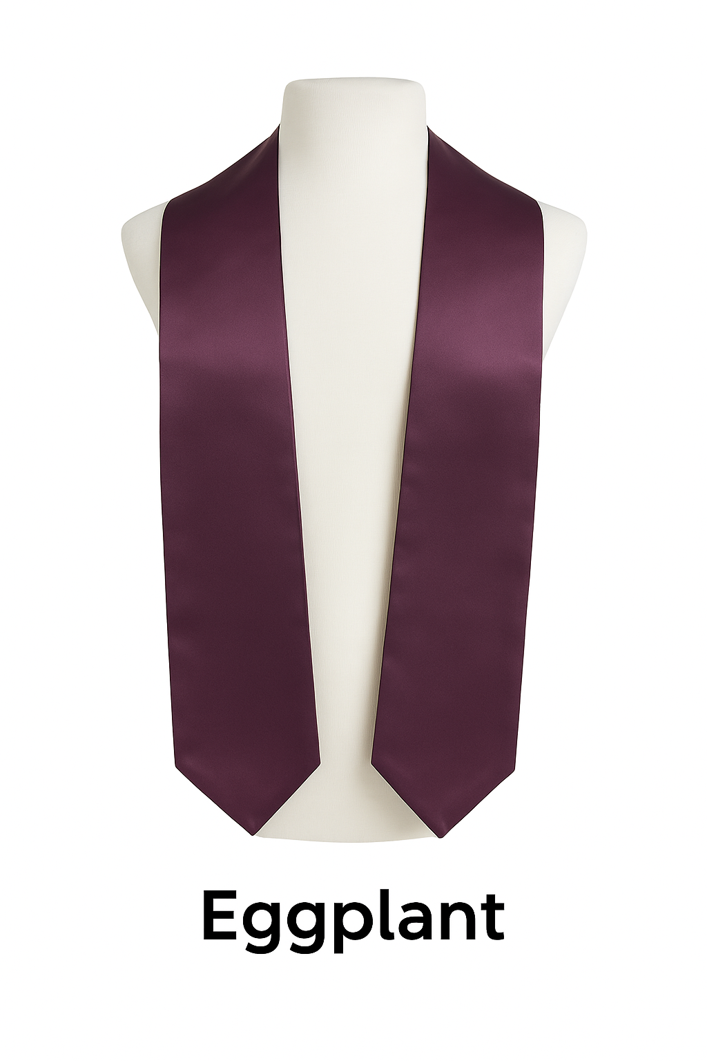 Eggplant Graduation Stole | Pointed Graduation Stole | College & High School Stoles