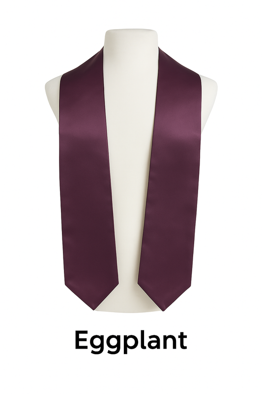 Eggplant Graduation Stole | Pointed Graduation Stole | College & High School Stoles