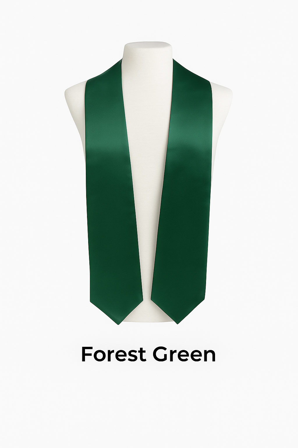 Forest Green Graduation Stole | Pointed Graduation Stole | College & High School Stoles