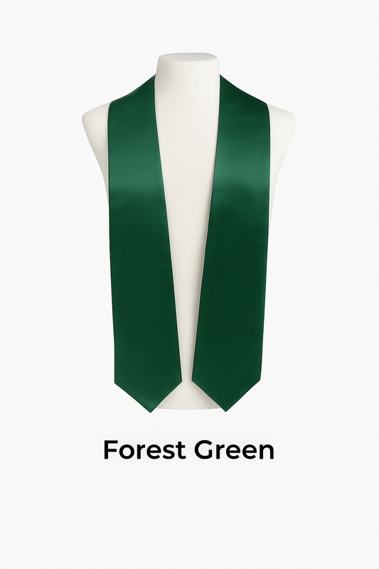 Forest Green Graduation Stole | Pointed Graduation Stole | College & High School Stoles