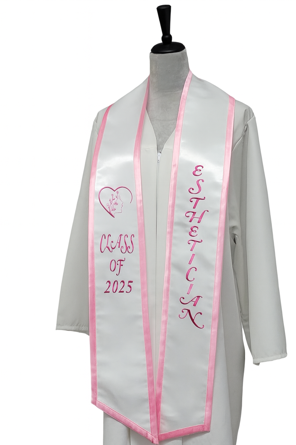 Custom Esthetician Graduation Stoles-Cursive – Class of 2025 | Grad Sash Co | Personalized Grad Gifts