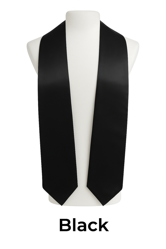 Black Graduation Stole | Pointed Graduation Stole | College & High School Stoles