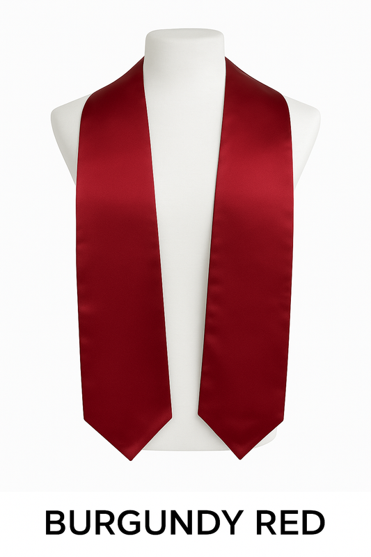 Burgundy Red Graduation Stole | Pointed Graduation Stole | College & High School Stoles