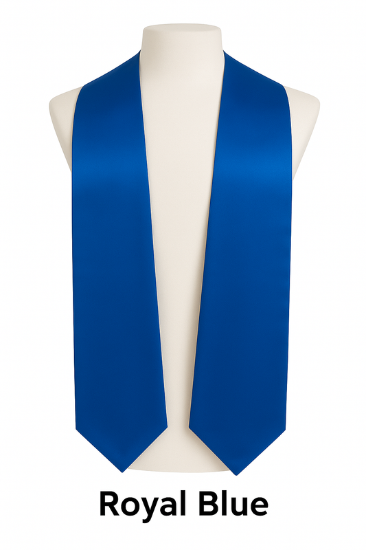 Royal Blue Graduation Stole | Pointed Graduation Stole | College & High School Stoles