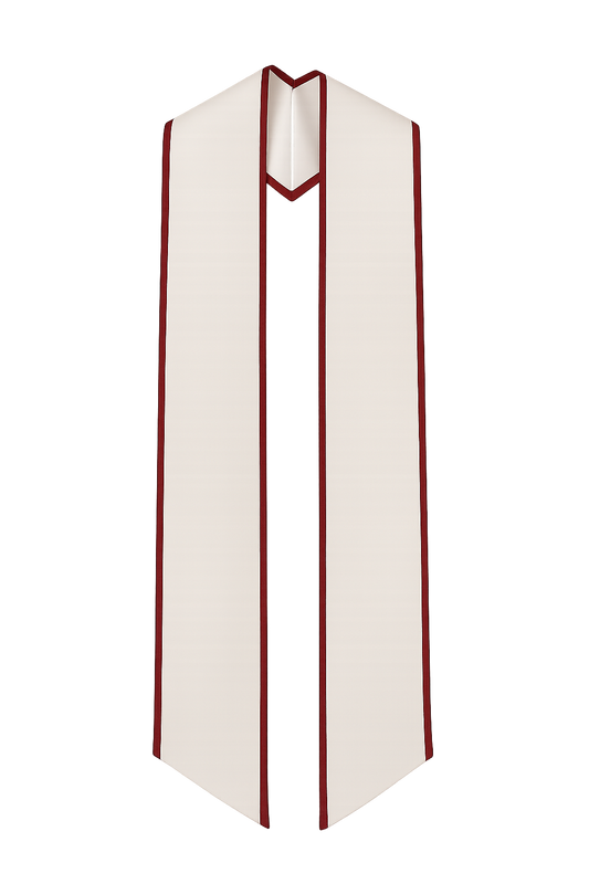 Plain Graduation Stole with Trim | 31 Satin Colors | Blank Graduation Sash | College & High School Graduation Stole | Grad Sash Co