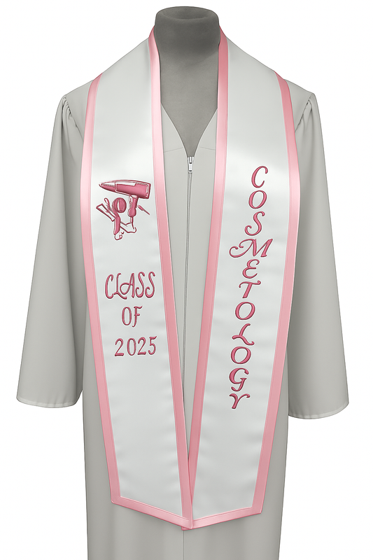 Custom Cosmetology Graduation Stoles – Class of 2025 | Grad Sash Co | Personalized Grad Gifts